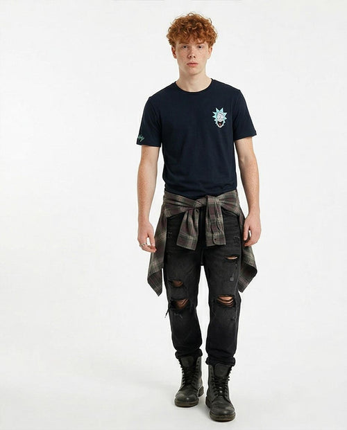 تيشيرت رافين x ريك ومورتي "وابا لوبا داب-داب" بطبعة جرافيك - أسود - O198040