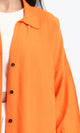 O198052 - Solid Long Shirt with Classic Collar - Orange