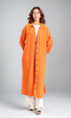 O198052 - Solid Long Shirt with Classic Collar - Orange
