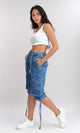 O198159 - Casual Multi-Pocket Short with Side Drawstring - Standard Blue