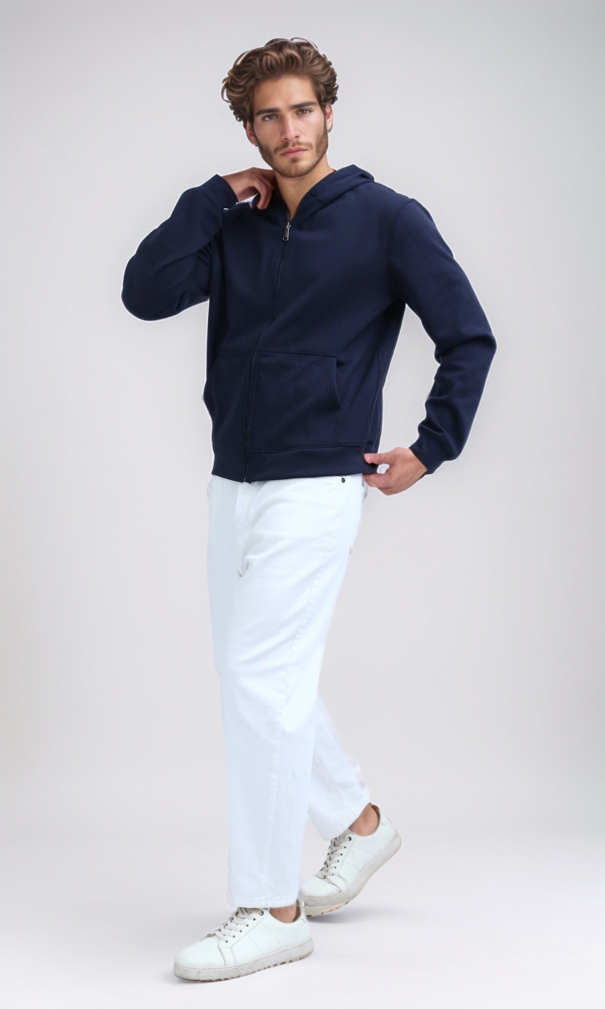 Midnight Navy Premium Full-Zip Essential Hoodie - 0198234