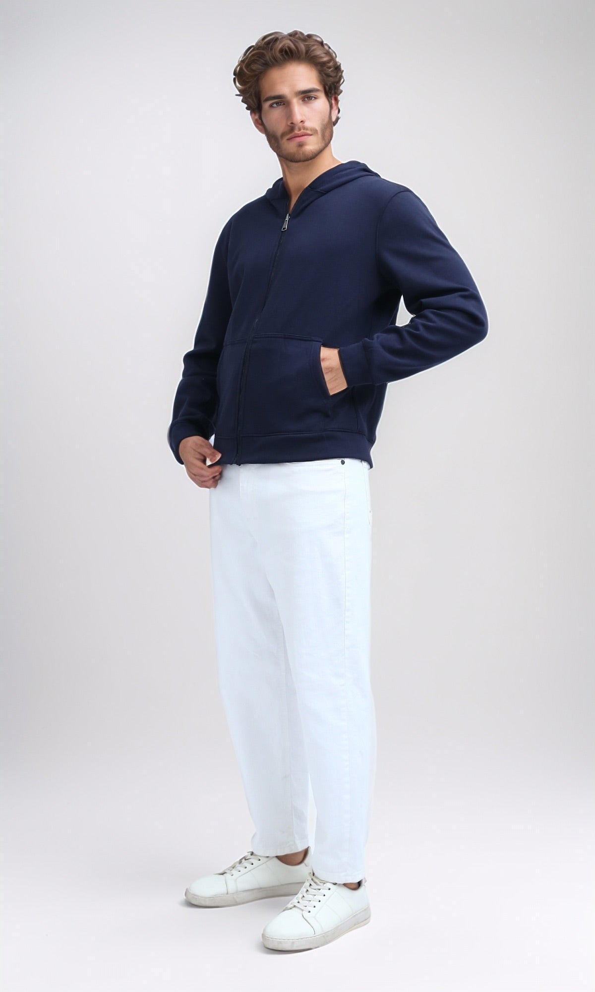 Midnight Navy Premium Full-Zip Essential Hoodie - 0198234