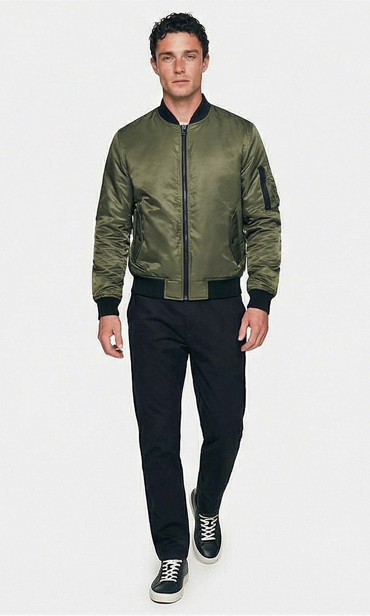 Khaki Regular Fit Waterproof Bomber Jacket - O198257