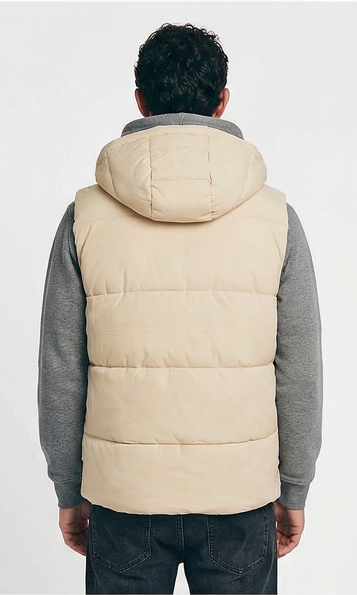 Essential Beige Quilted Hooded Vest