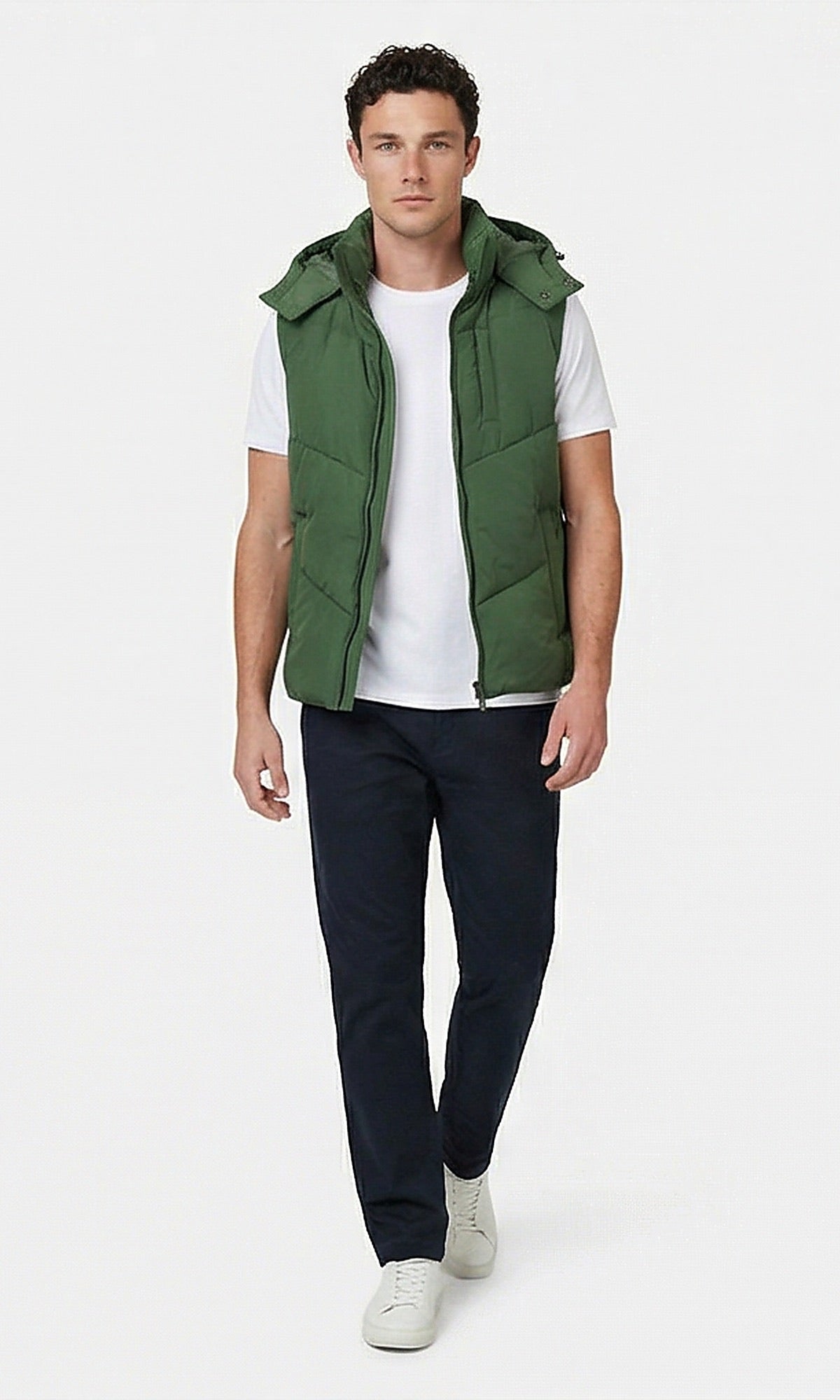 Forest Green Hooded Puffer Vest - O198262