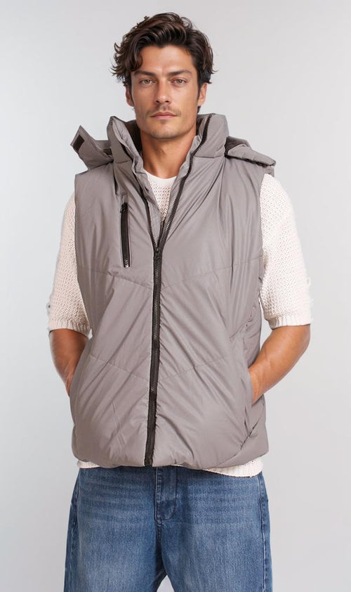 O198263 - Water Proof Puffer Vest - Grey
