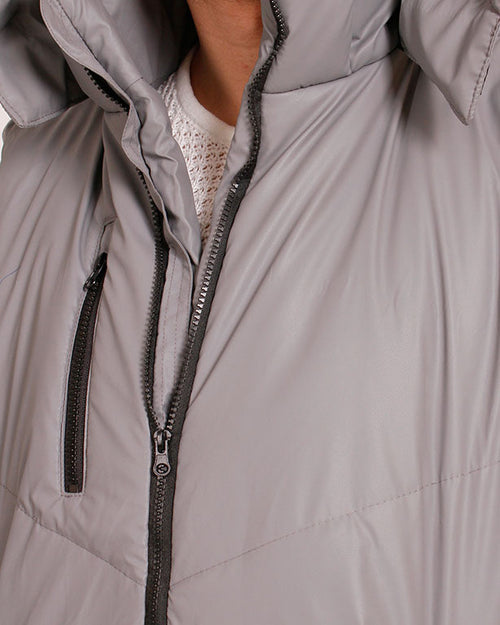 Ravin Men’s Hooded Chevron-Quilted Puffer Vest – Steel Grey - O198263