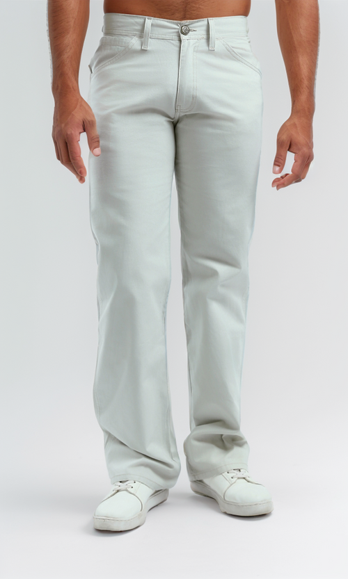 Stone Grey Straight Fit Essential Trousers - O198286