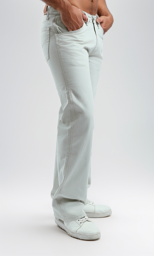 Stone Grey Straight Fit Essential Trousers - O198286