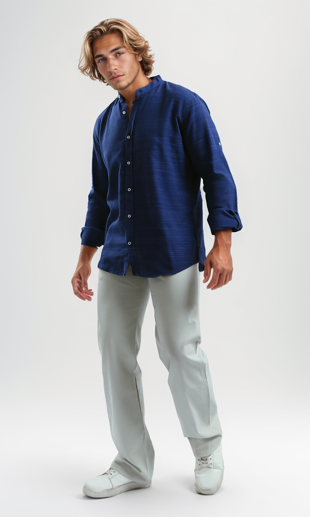 Stone Grey Straight Fit Essential Trousers - O198286