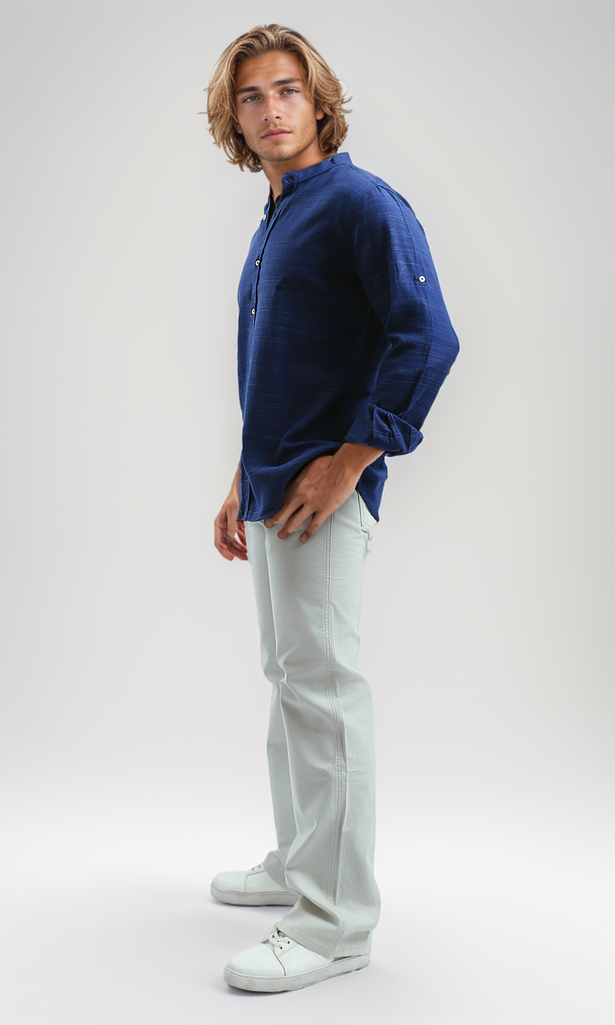 Stone Grey Straight Fit Essential Trousers - O198286