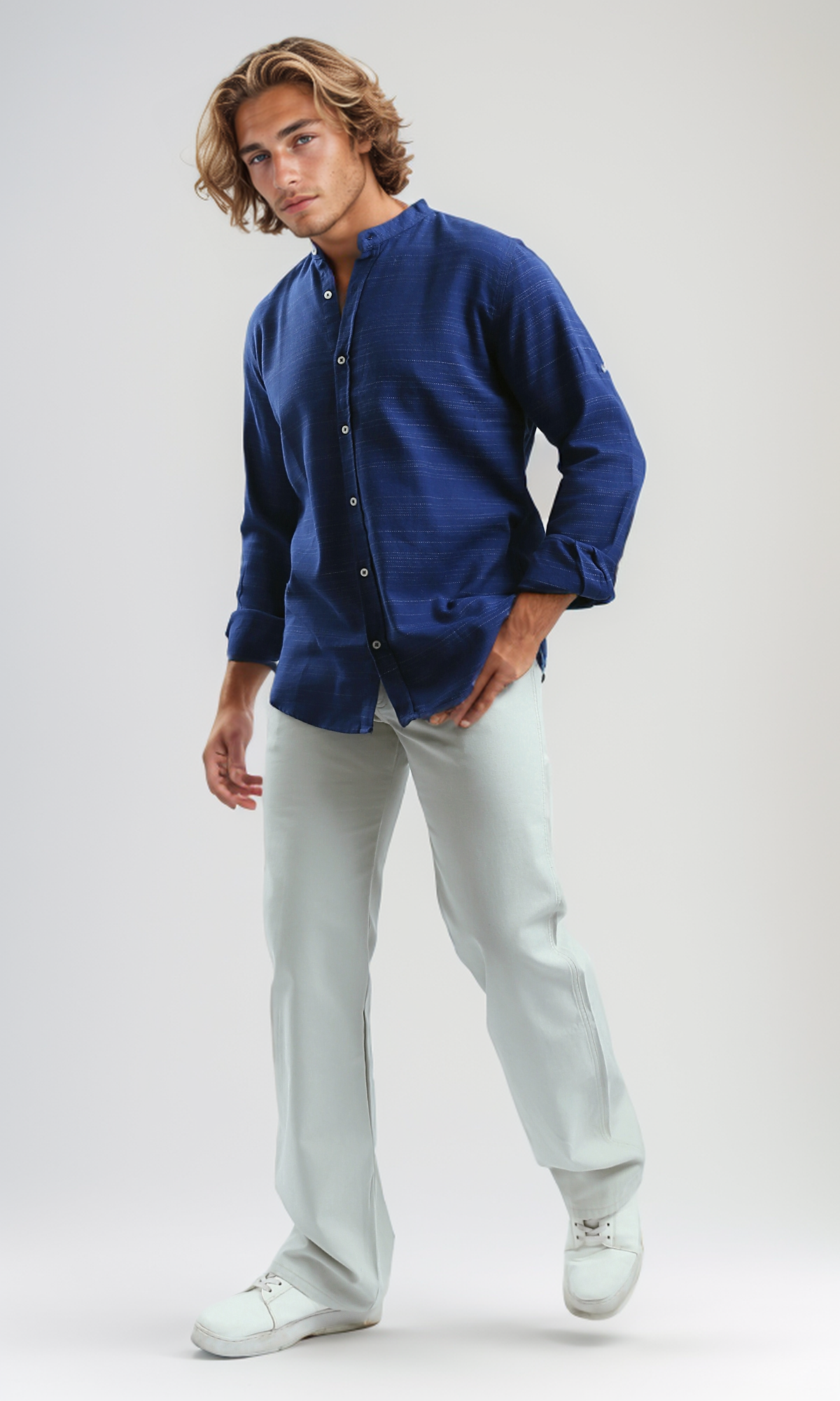 Stone Grey Straight Fit Essential Trousers - O198286