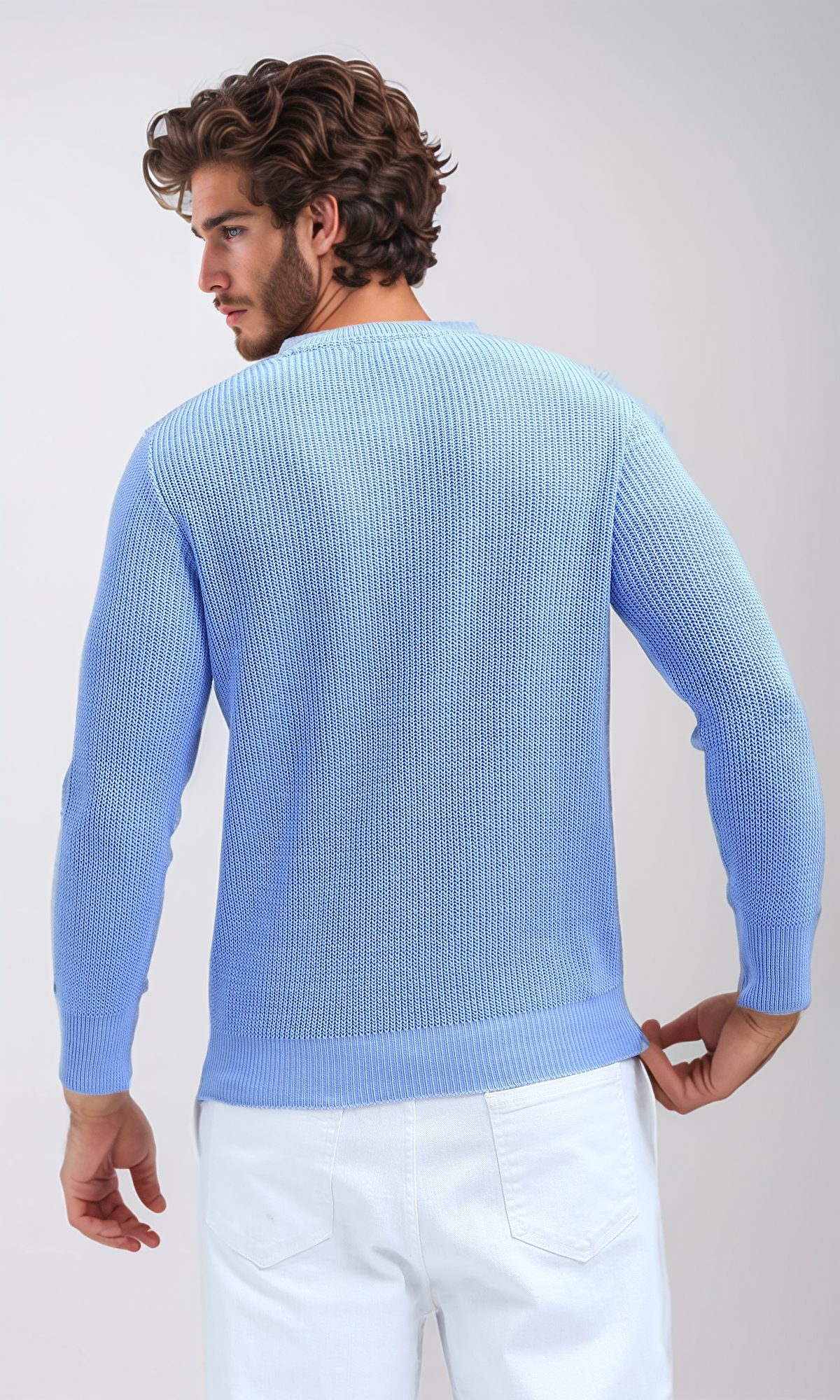 O198294 Regular Fit Slip On Sky Blue Pullover