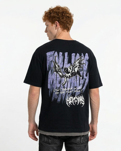 تي شيرت رافن "أوهام" جرافيك كبير الحجم – إصدار جرنج - O198306