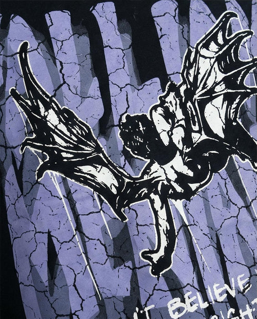 تي شيرت رافن "أوهام" جرافيك كبير الحجم – إصدار جرنج - O198306