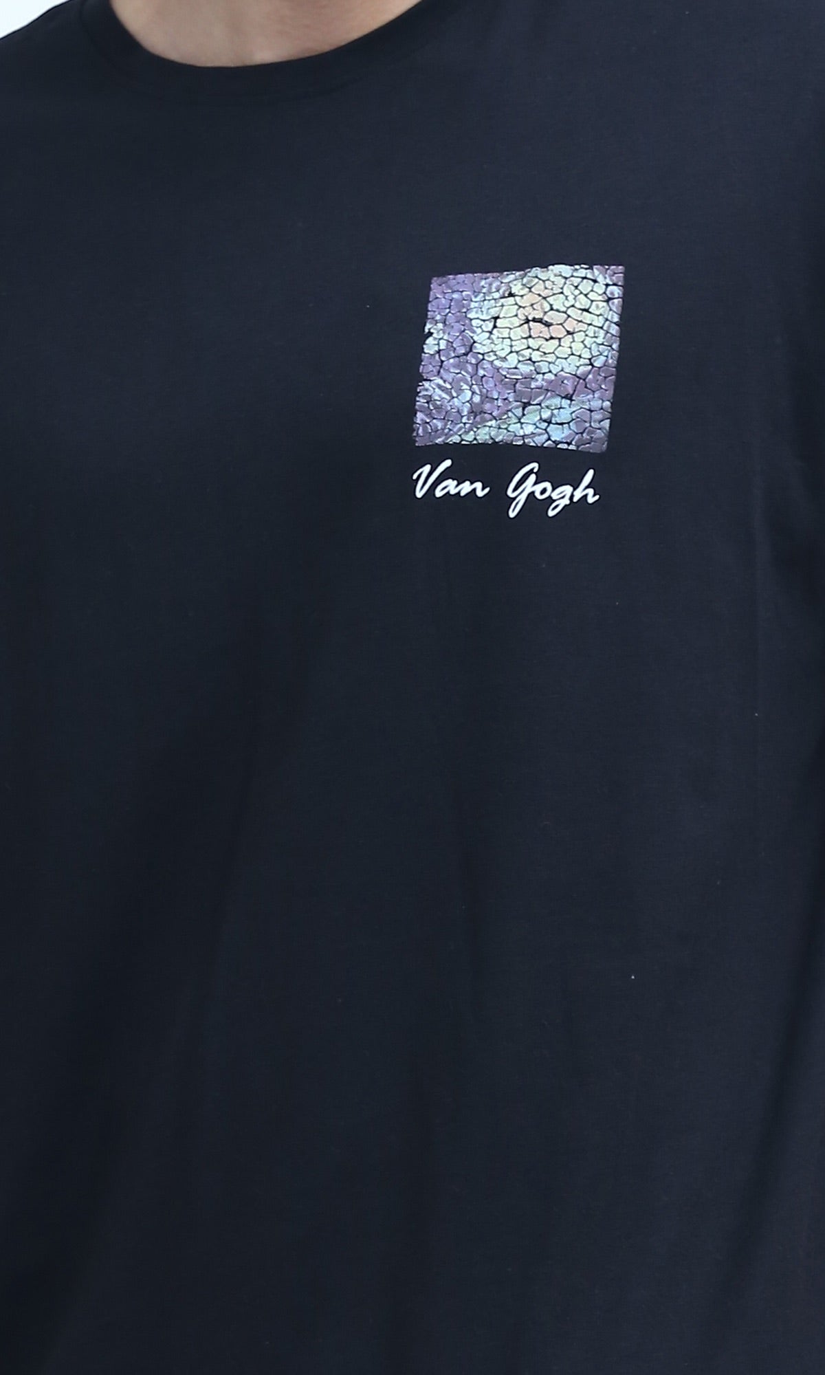 Navy Van Gogh Dreamer Quote Graphic Oversized T-Shirt - O198308