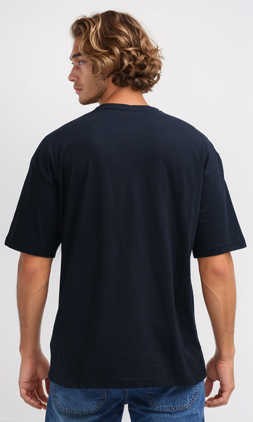 O198310 - Regular Fit Slip On Black Printed Tee