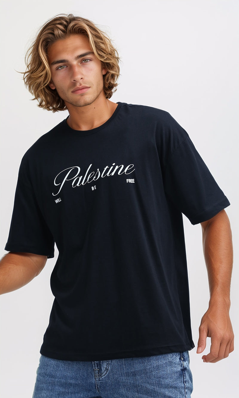 O198311 - Casual Round Neck Black Summer Tee