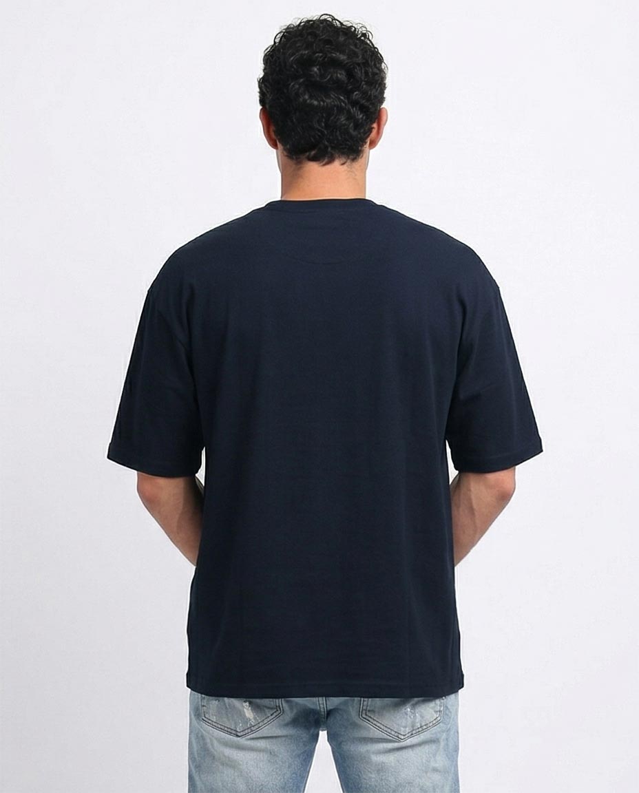 Midnight Navy 'Funk You' Oversized Graphic Tee - O198313