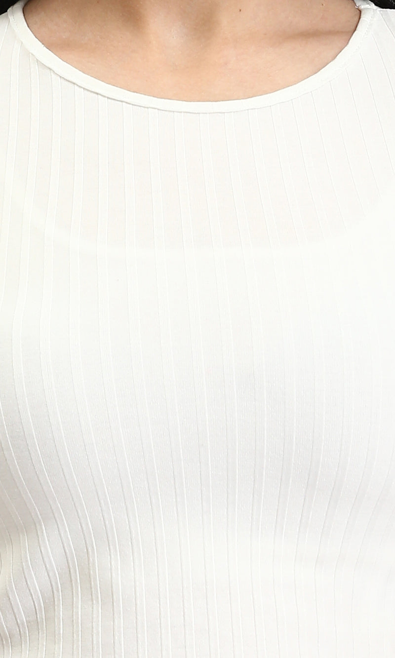 O198423 - Ribbed Sleeveless Cropped Tank Top - White