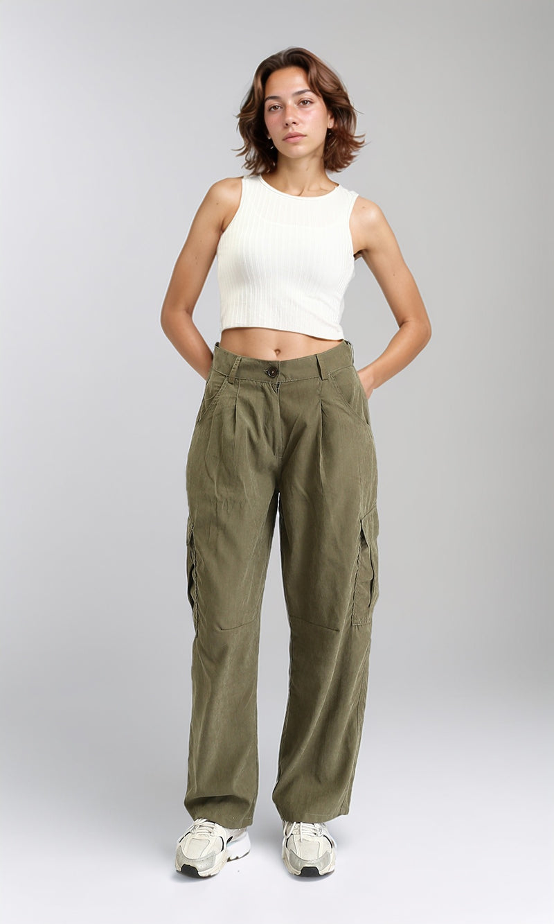 O198423 - Ribbed Sleeveless Cropped Tank Top - White