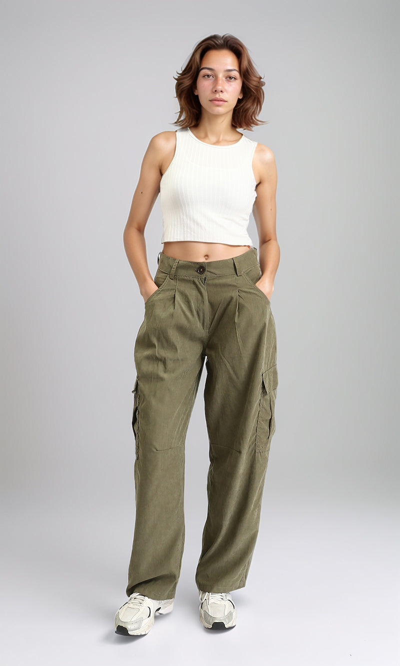 O198423 - Ribbed Sleeveless Cropped Tank Top - White