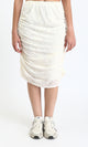 O198426 - Textured Draped Midi Skirt - Ivory