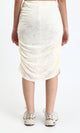 O198426 - Textured Draped Midi Skirt - Ivory