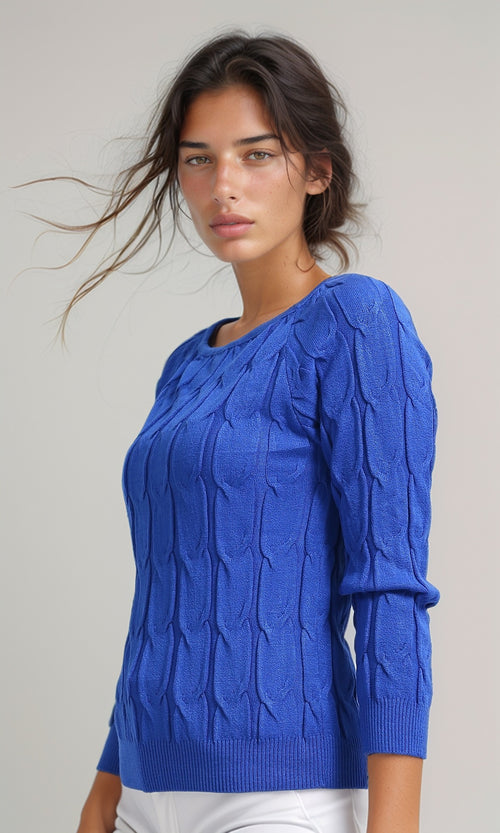 O198494 - Feminine Long Sleeve Pullover - Royal Blue