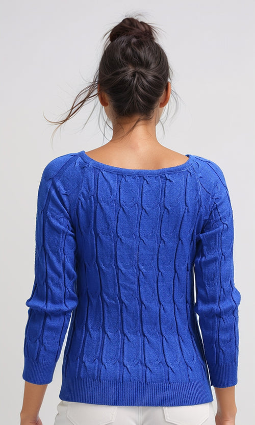 O198494 - Feminine Long Sleeve Pullover - Royal Blue