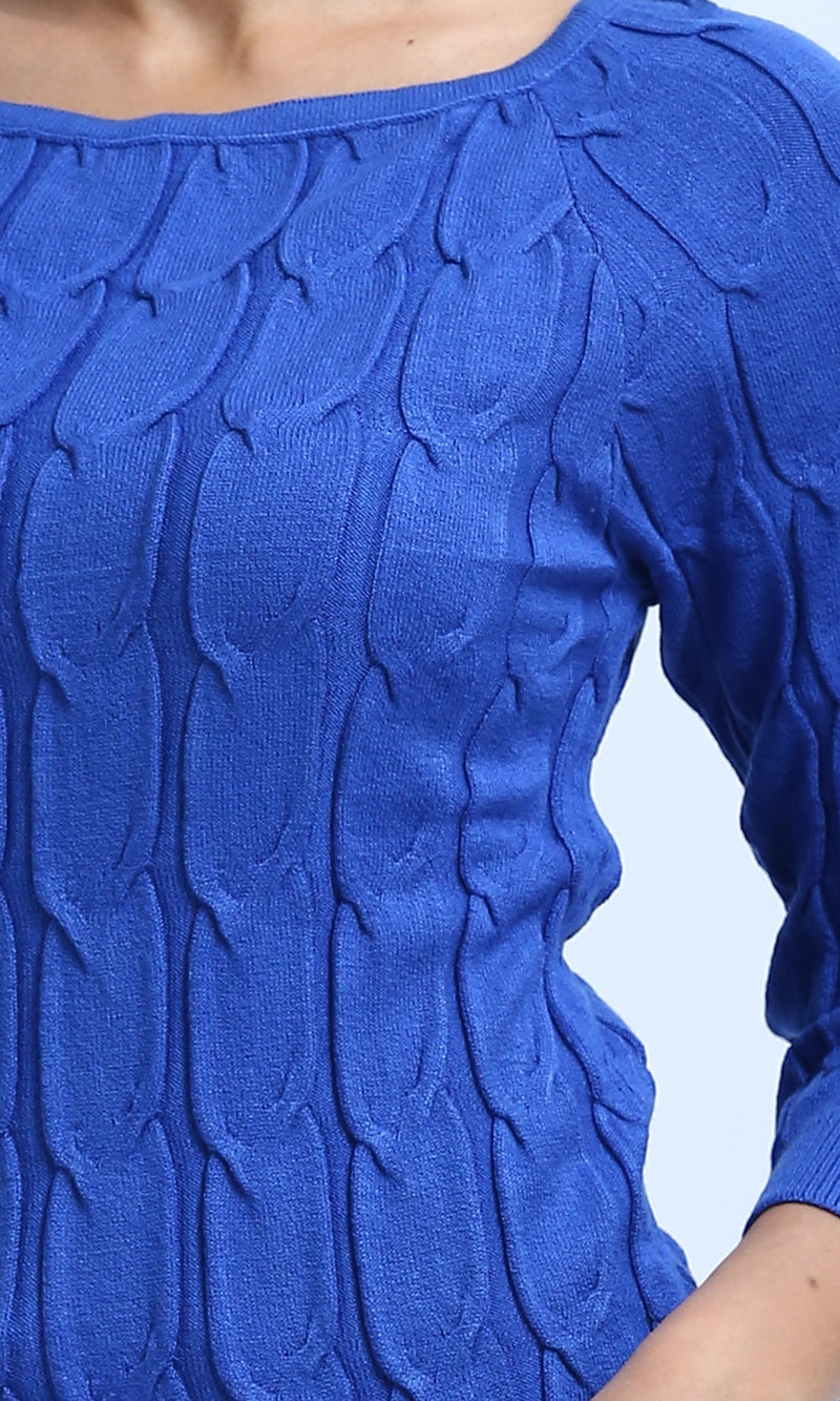 O198494 - Feminine Long Sleeve Pullover - Royal Blue