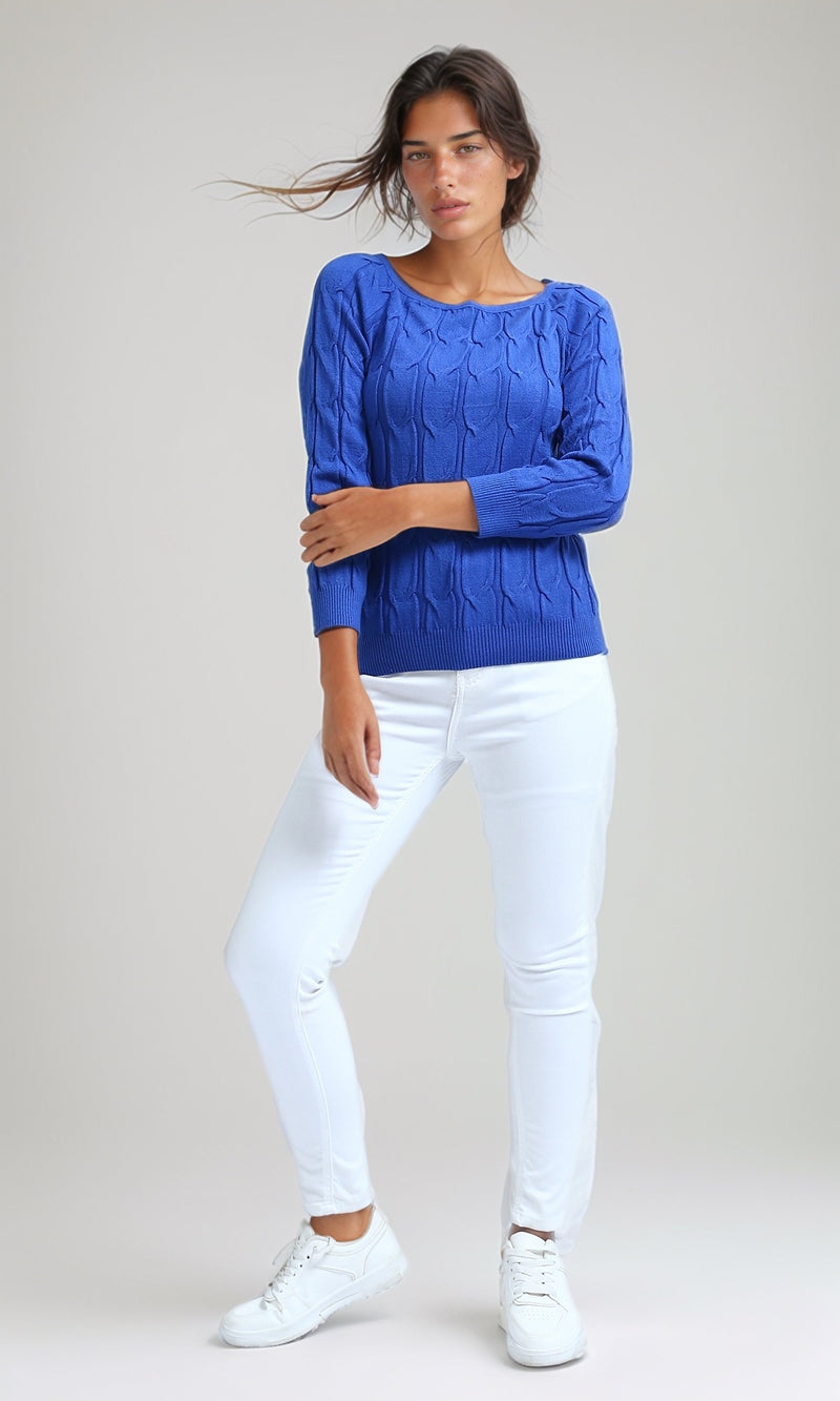 O198494 - Feminine Long Sleeve Pullover - Royal Blue