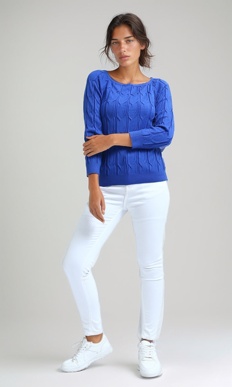 O198494 - Feminine Long Sleeve Pullover - Royal Blue