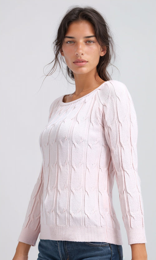 O198495 - Square Neck Winter Pullover - Rose