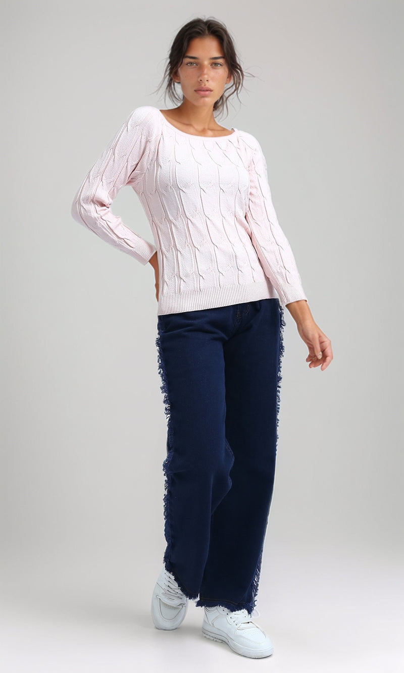 O198495 - Square Neck Winter Pullover - Rose