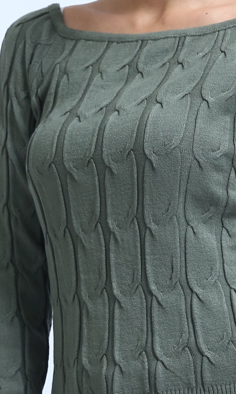 O198496 - Slip On Long Sleeve Pullover - Olive