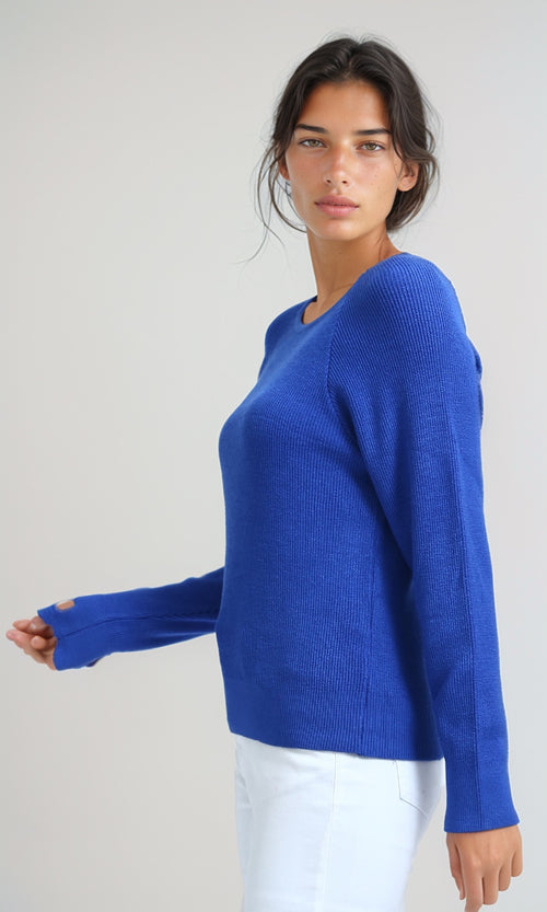 O198498 - Crew Neck Winter Pullover - Dark Blue