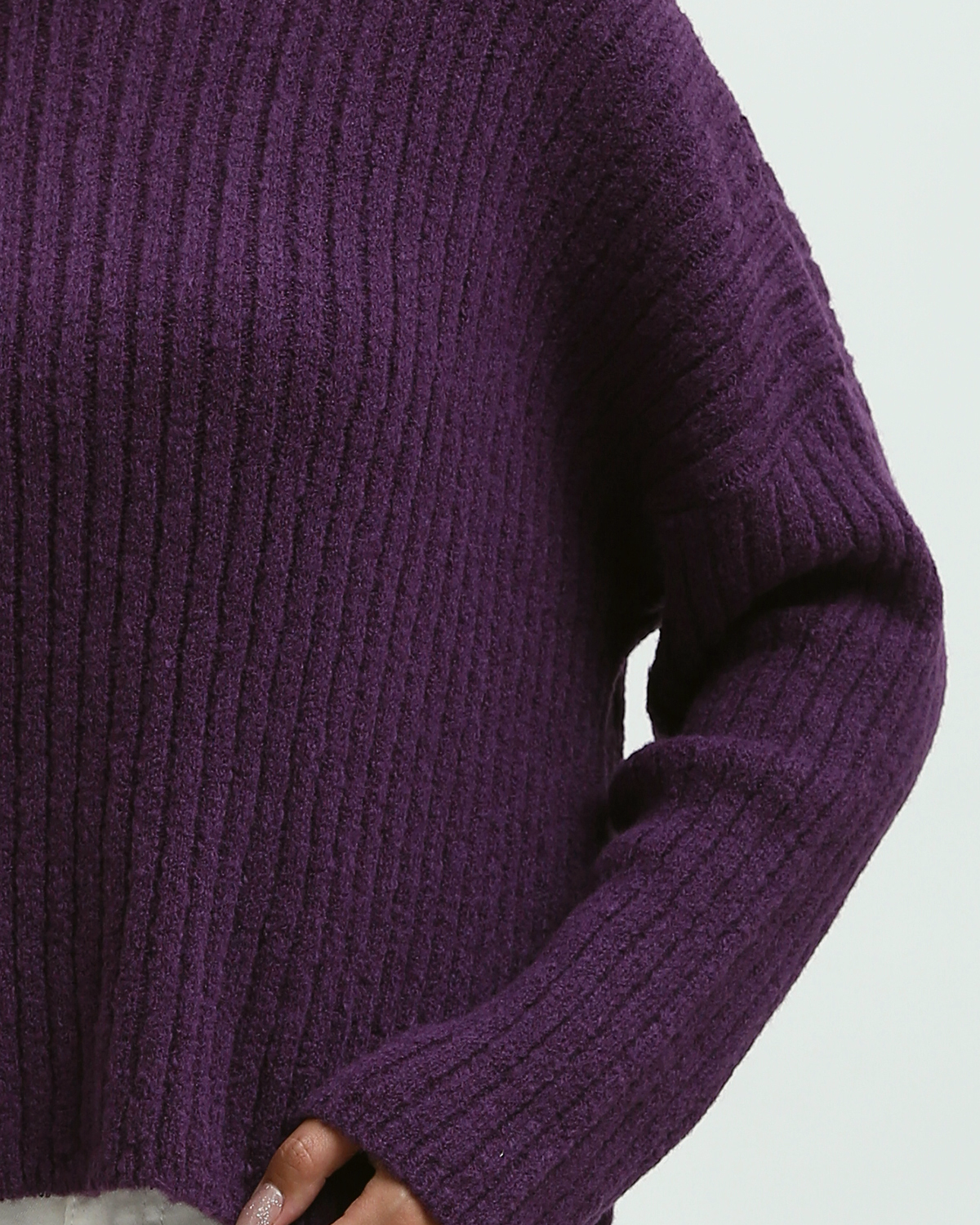 Ravin Women's Bateau Neck Rib-Knit Boxy Sweater – Plum - O198500