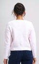 O198503 - V-Neck Regular Long Sleeve Pullover - Light Pink