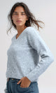 O198504 - Long Sleeves V-Neck Pullover - Light Grey