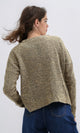 O198508 - Fashionable Crew Neck Light Biege Knitted Pullover