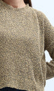 O198508 - Fashionable Crew Neck Light Biege Knitted Pullover