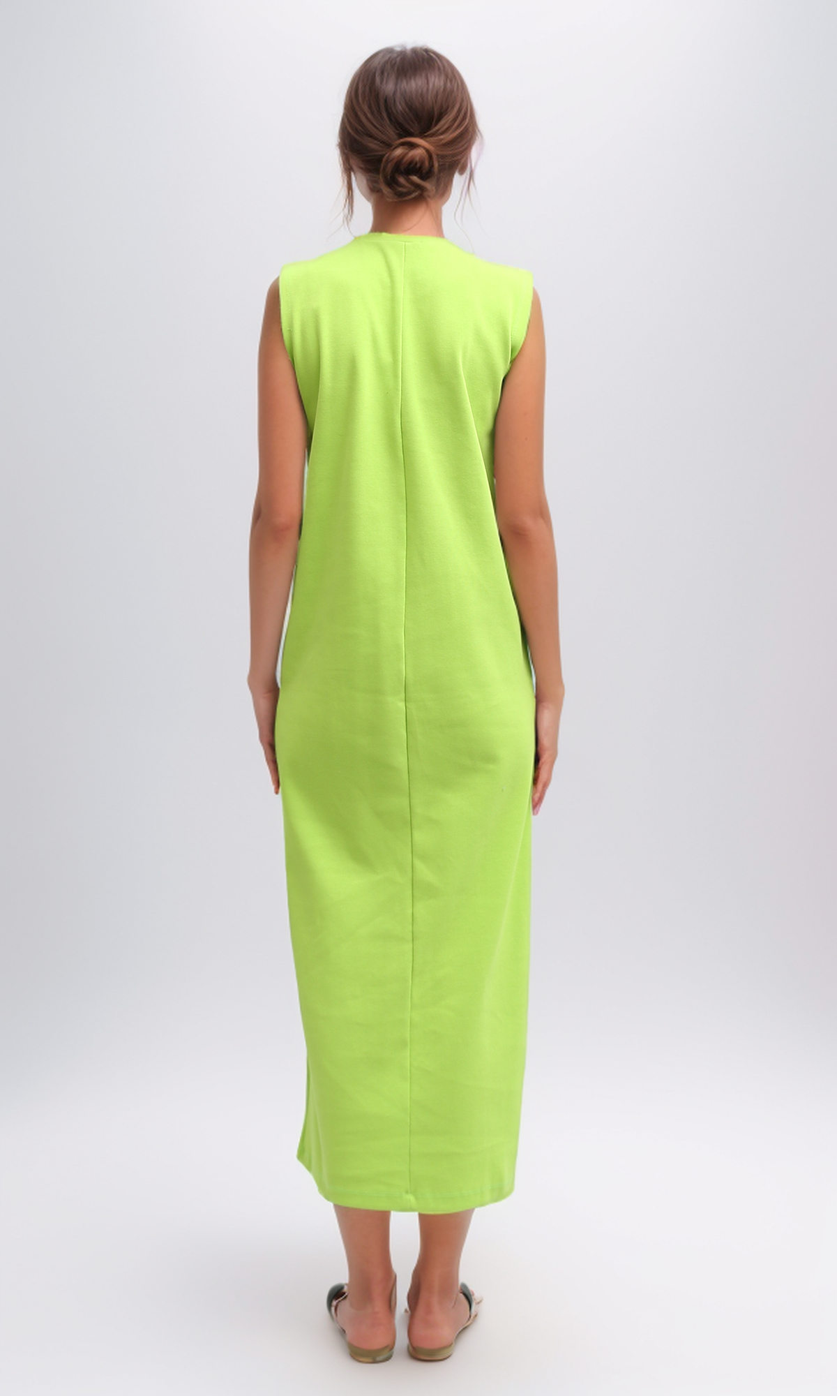 O198522 Summer Sleeveless Midi Dress - Neon Green