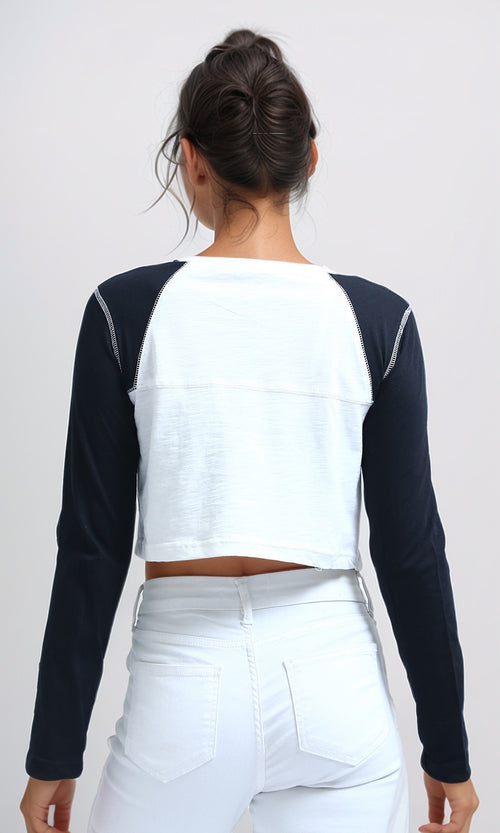 O198539 - Printed "London" Cotton Long Sleeves Tee - Black