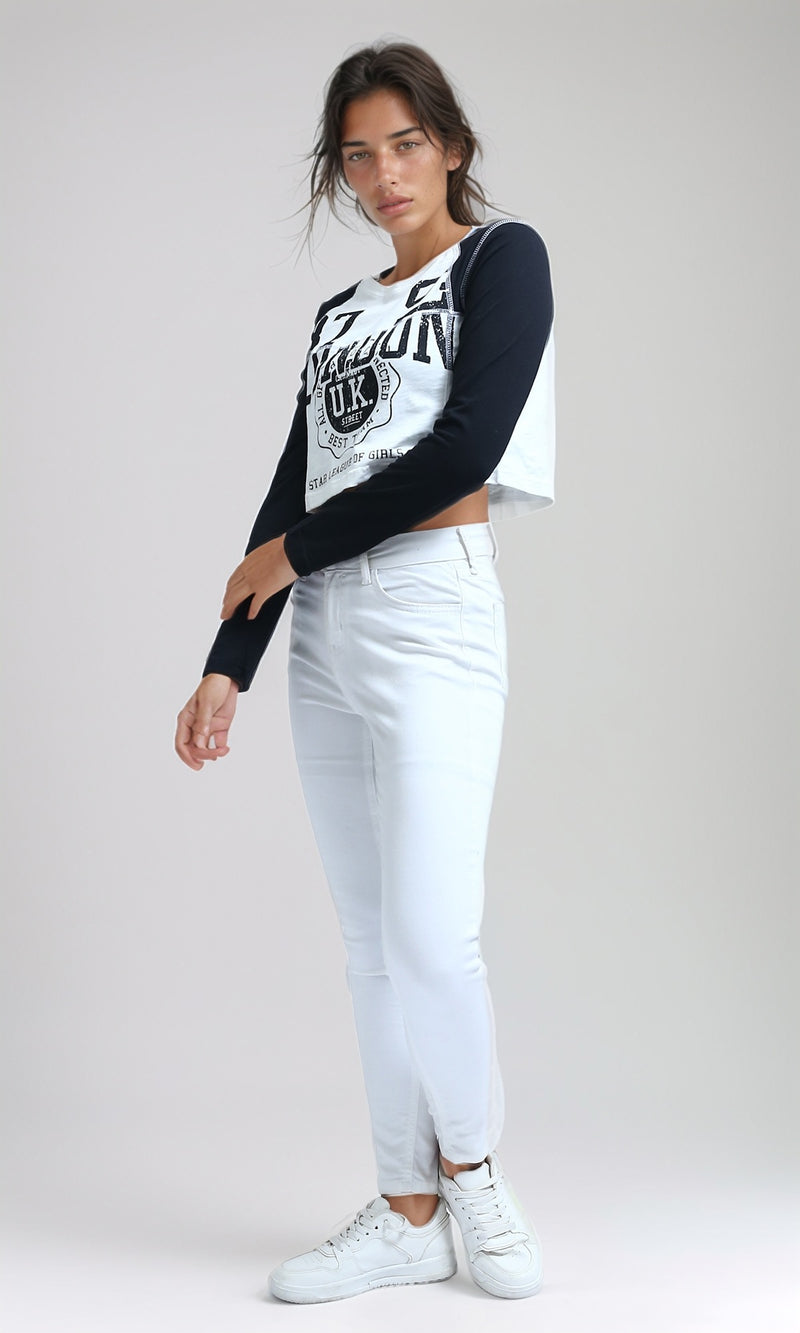 O198539 - Printed "London" Cotton Long Sleeves Tee - Black