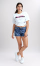 O198541 Slip On Cotton Tee with Short Sleeves - White