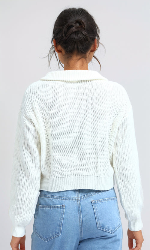 O198703 - Long Sleeves Feminine Pullover - Off-White