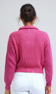 O198705 - Long Sleeves Regular Fit Zipped Pullover - Fuchsia