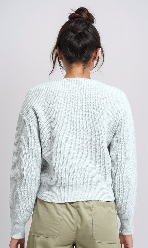 O198716 - Winter Long Sleeves Short Cardigan - Light Grey