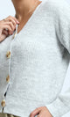 O198716 - Winter Long Sleeves Short Cardigan - Light Grey